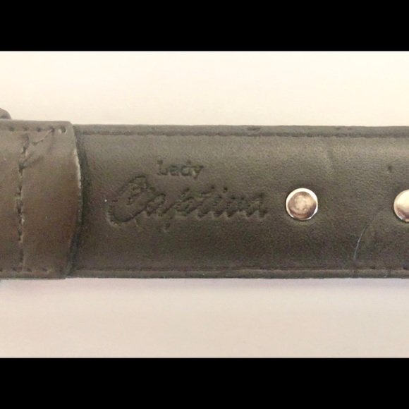 Lady Captiva leather belt with metal rectangles M - Picture 5 of 8